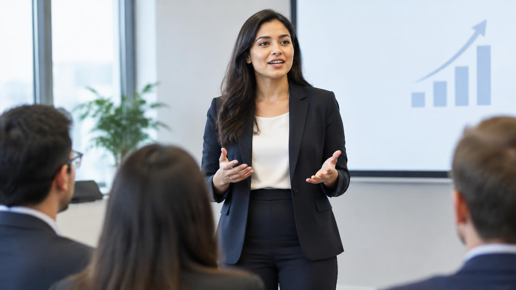 confident woman speaking