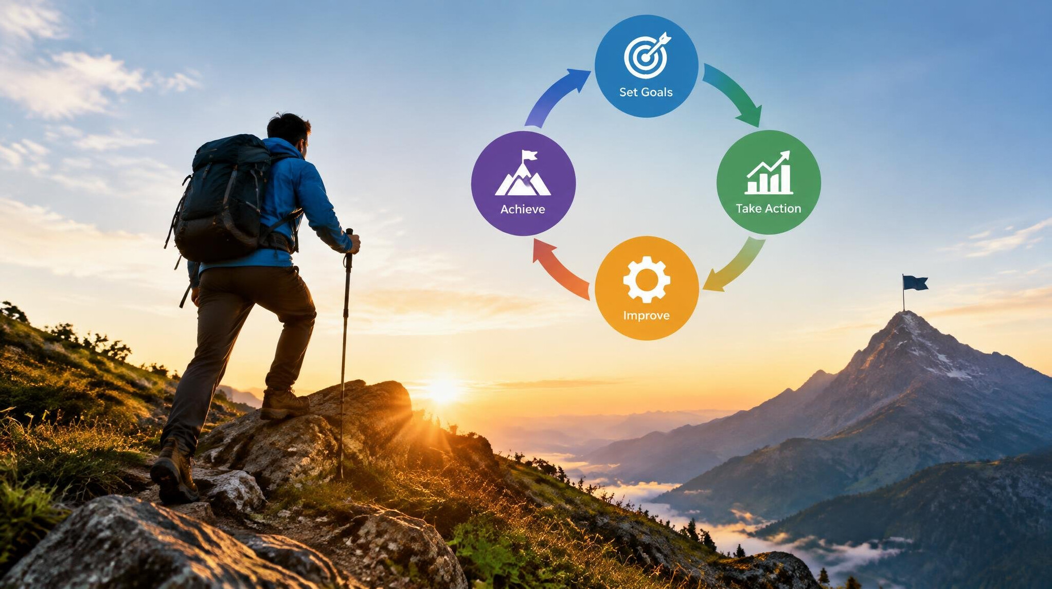 person hiking mountain