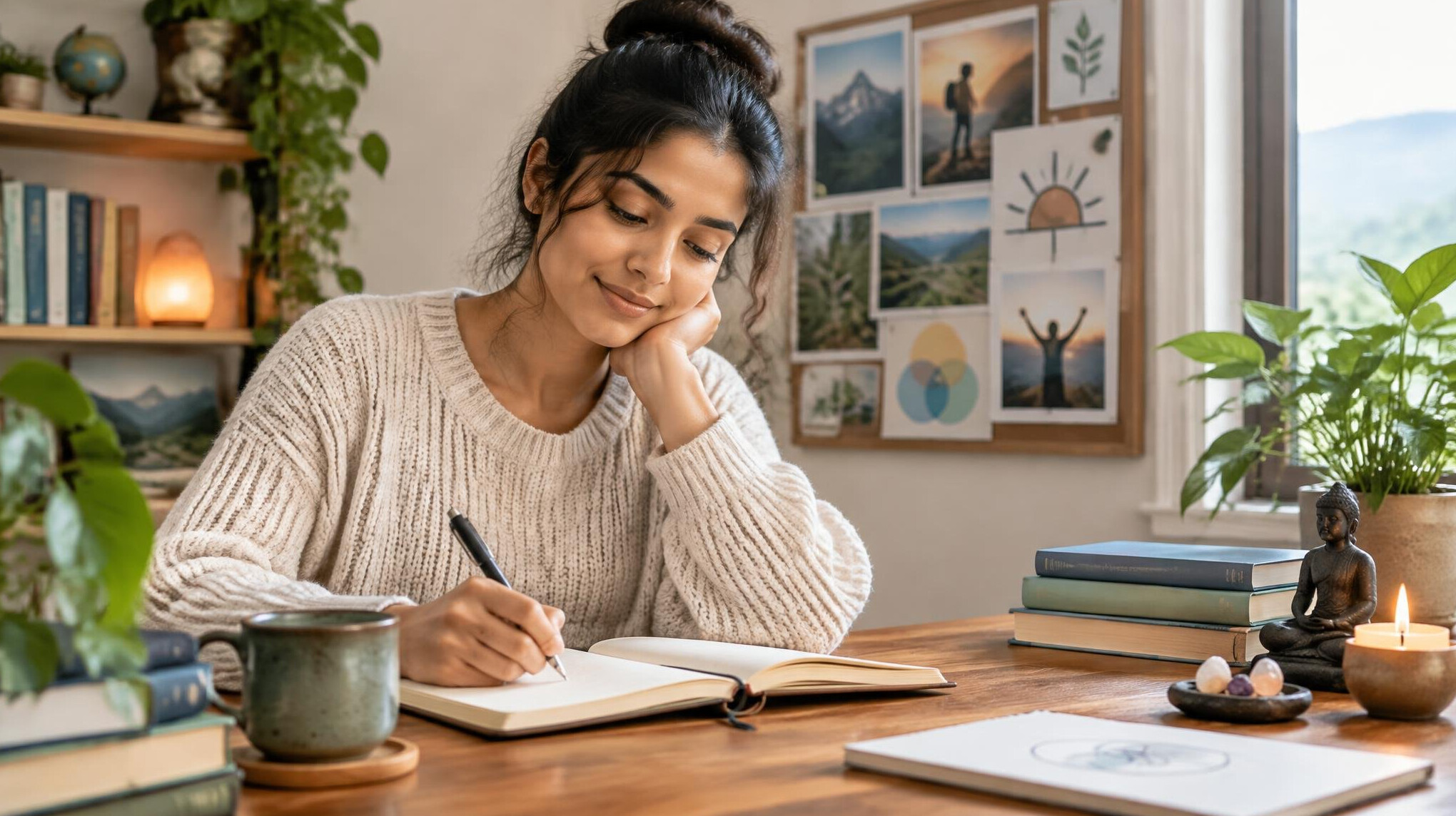 woman practicing mindfulness
