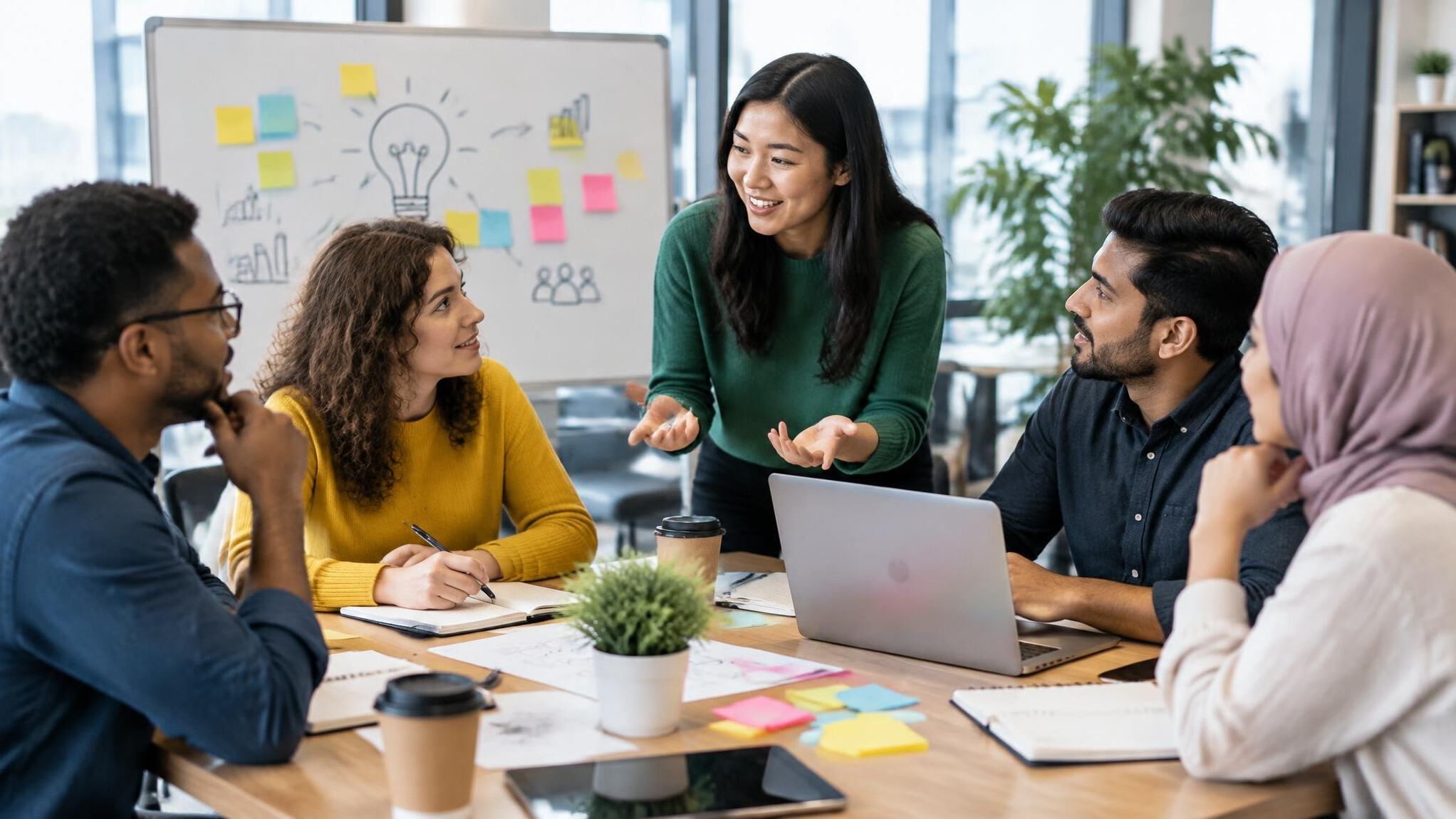 diverse team brainstorming
