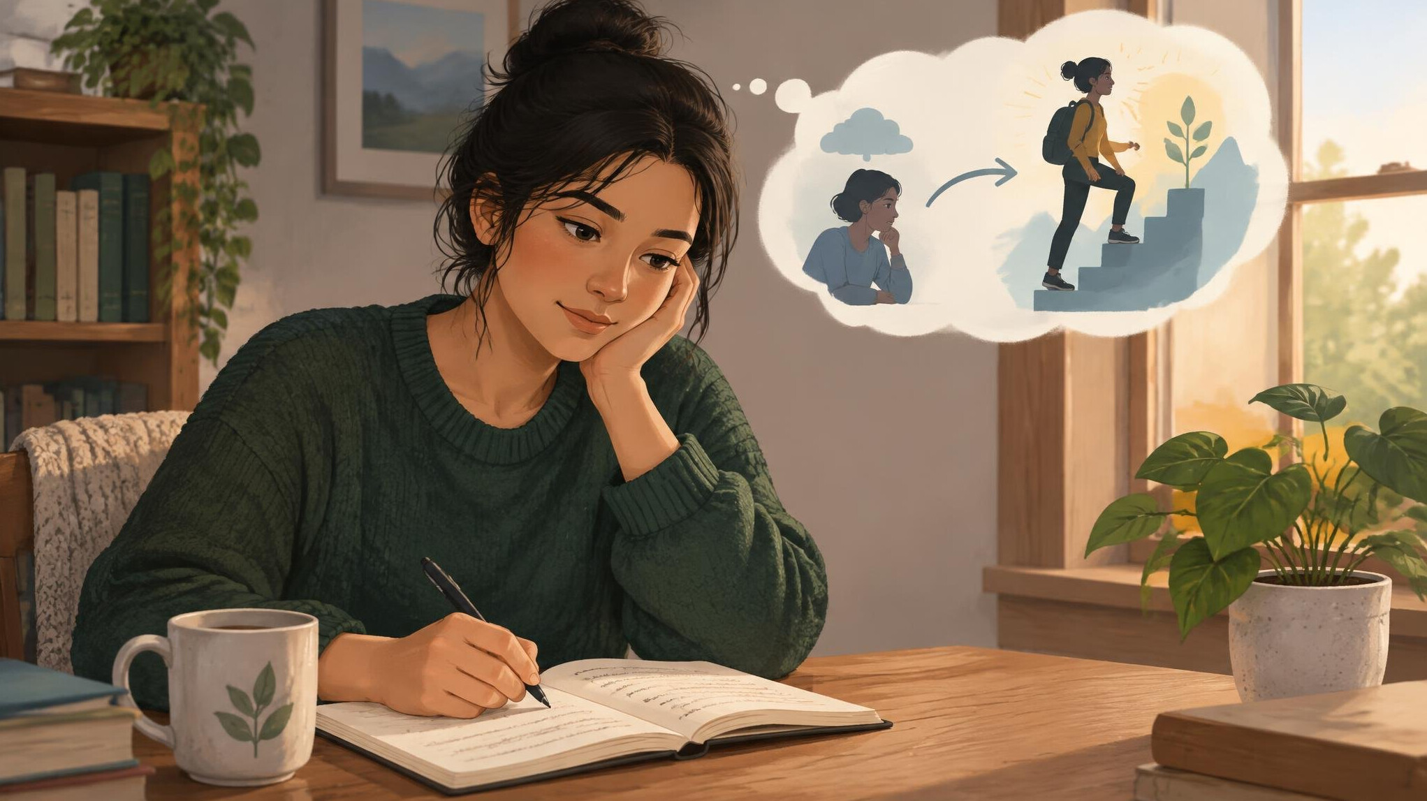 person journaling after conversation
